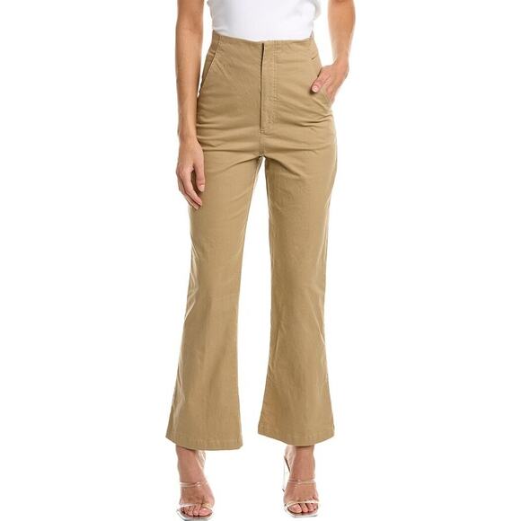 Bardot Size 4/S Camel Kamila High Waist Flare Ankle Pants Stretch Casual I13-13 - Picture 1 of 10